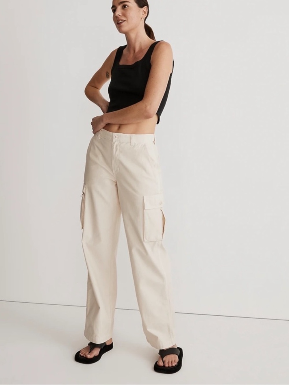 Madewell low slung cargo off white size 27